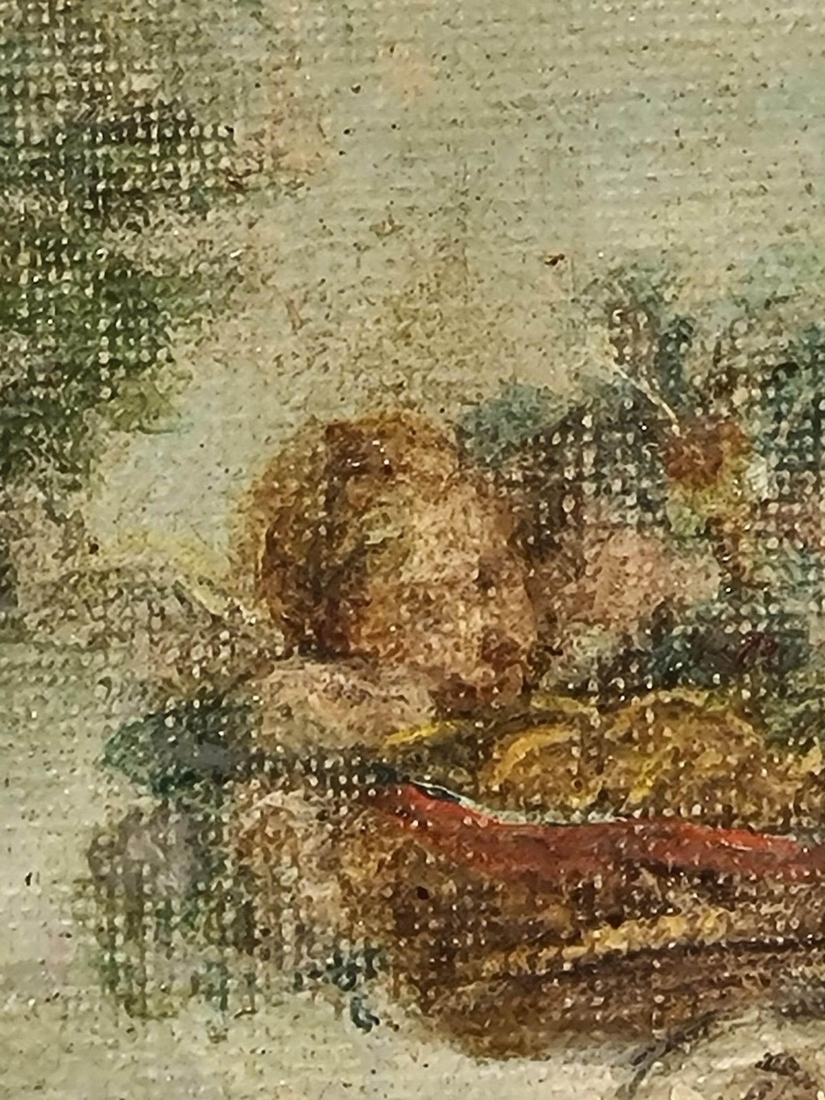 Allegory Of Love, Cupid With Beauty In Fine Dress Carrying A Basket Of Flowers photo vintage