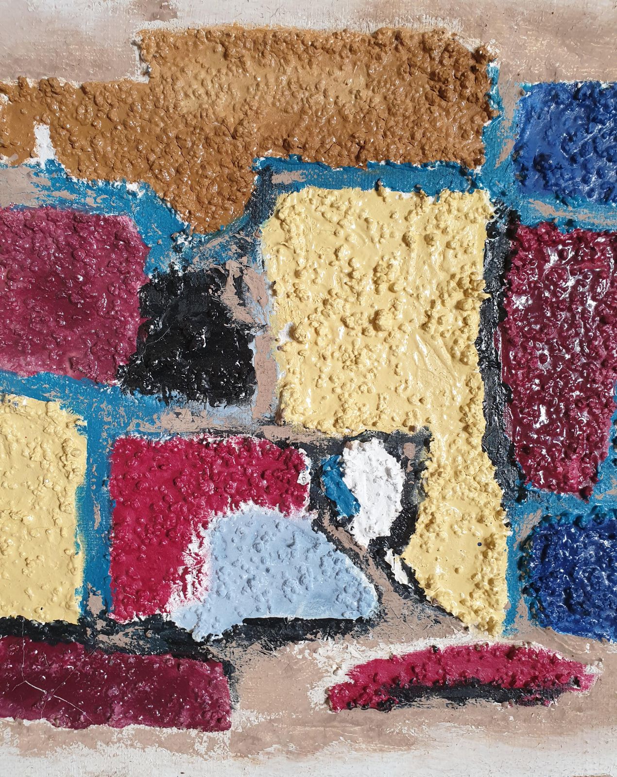 'Style Moderne', Mid Century Abstract Geometric, Oil On Canvas.1960s photo vinterior