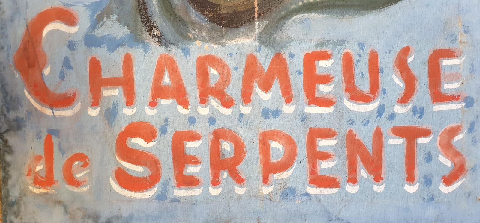 photo vintage Unknownearly 20th Century Folk Art, Double Sided Fairground Advertising, Oil On Canvas.Early 1900s