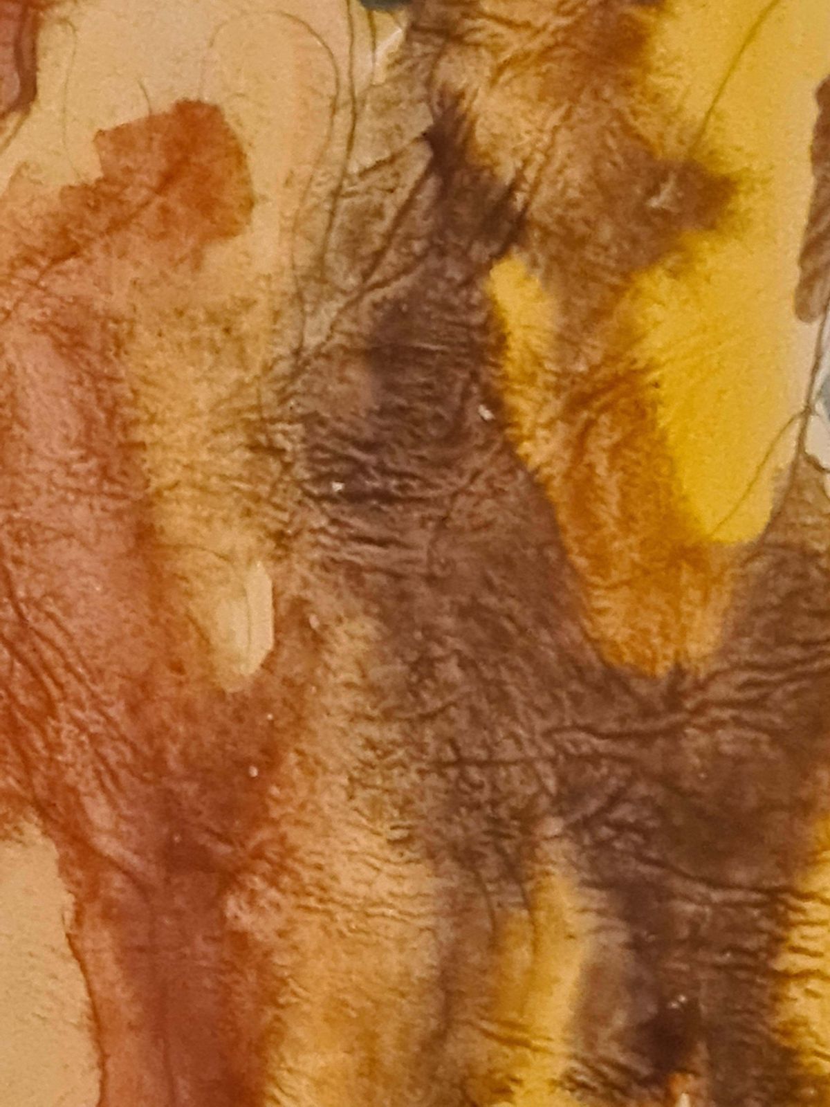 Damien Hermellin'the Dancers', French Late Mid Century Gouache On Textured Paper1971 photo vintage