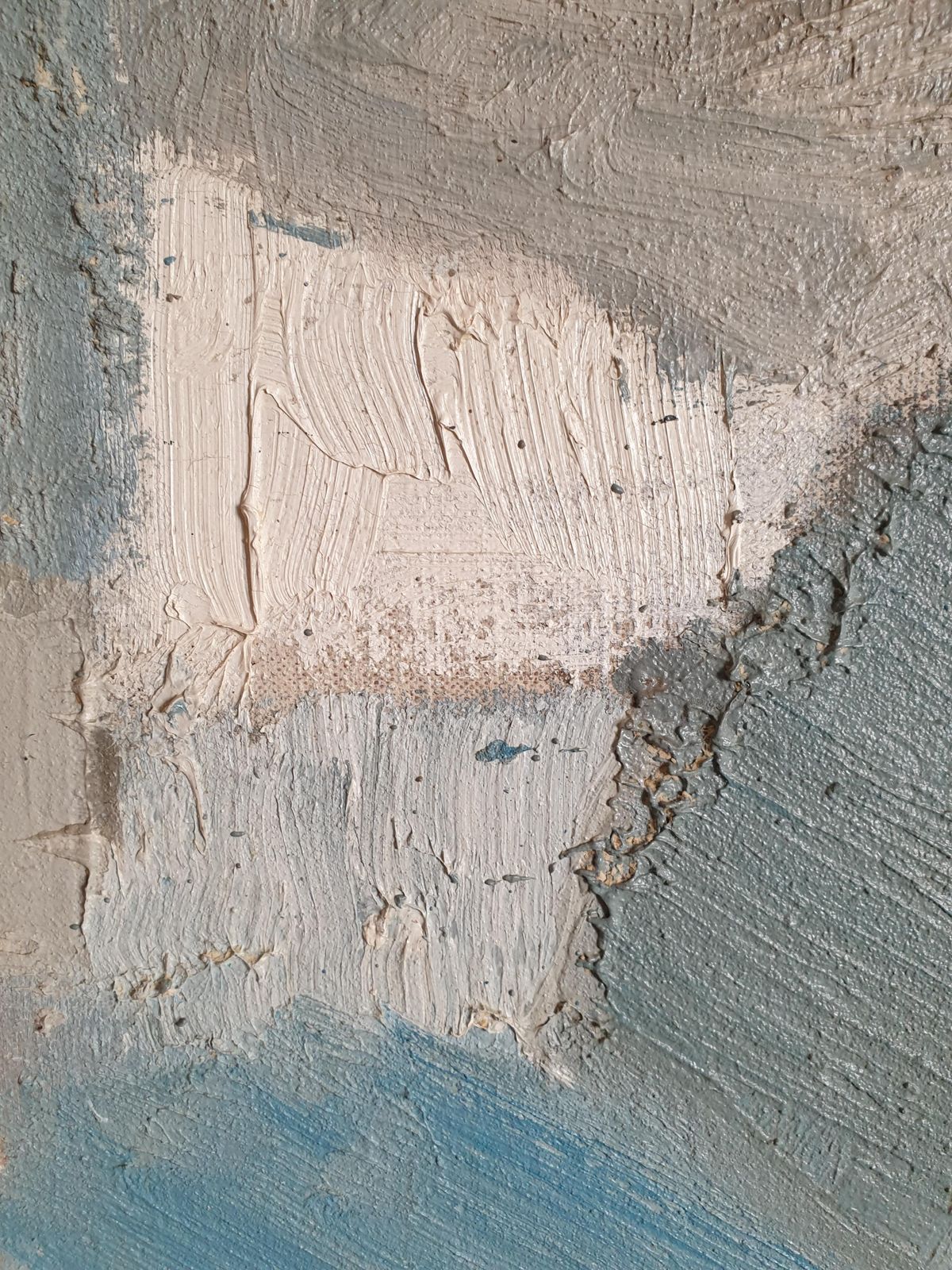 Philippe Lepatremid Century Abstract Oil On Canvas. Composition In Blue.1958 photo buy