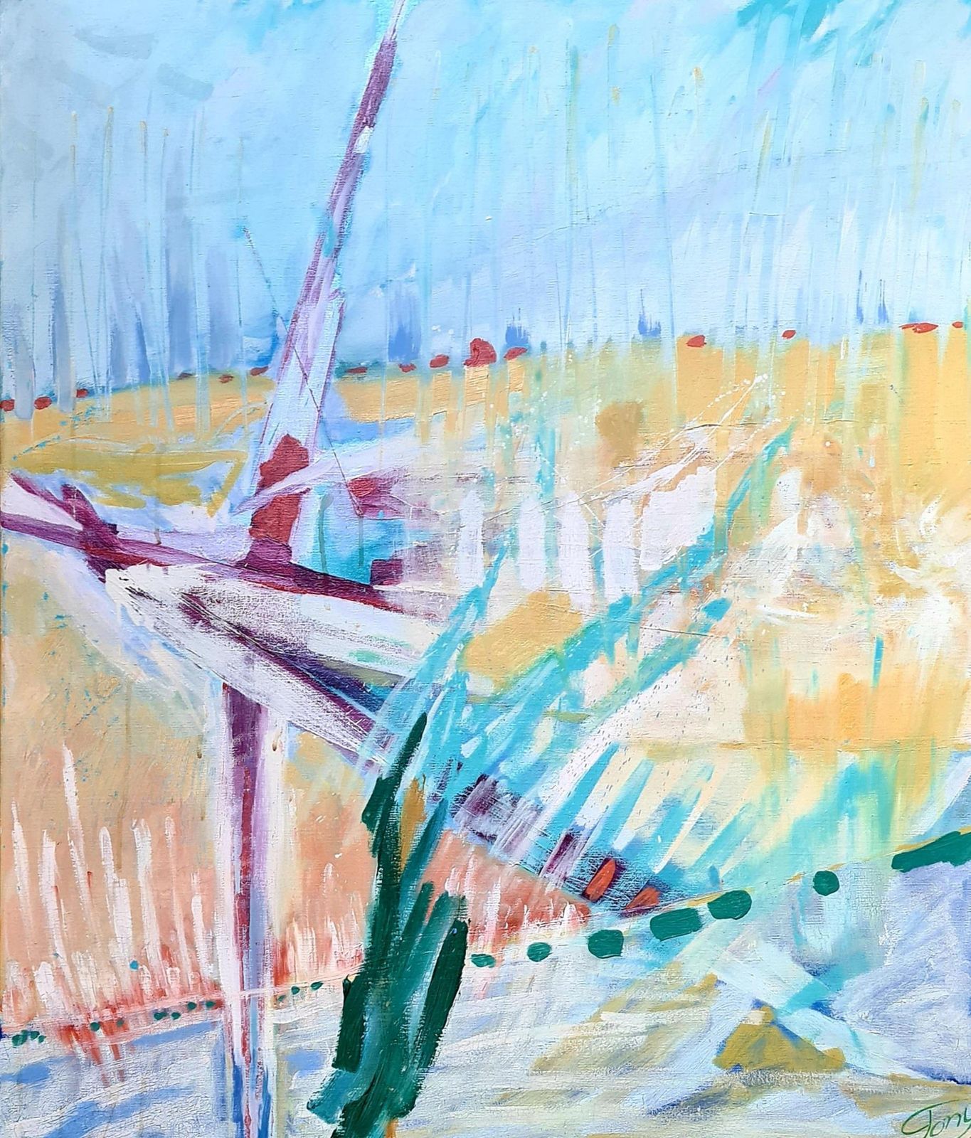 Tony Dielenzoetermeer Abstraction, Large Scale Abstract Expressionist Oil On Canvas