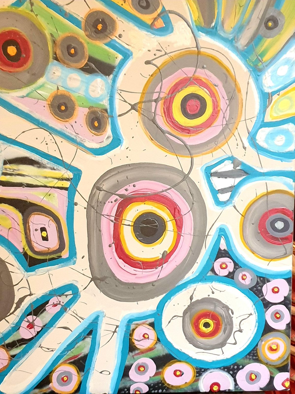 Albino Palamaraitalian Abstract Expressionist Acrylic On Canvas. 'Agrandissement Cellulaire'.2024 photo furniture
