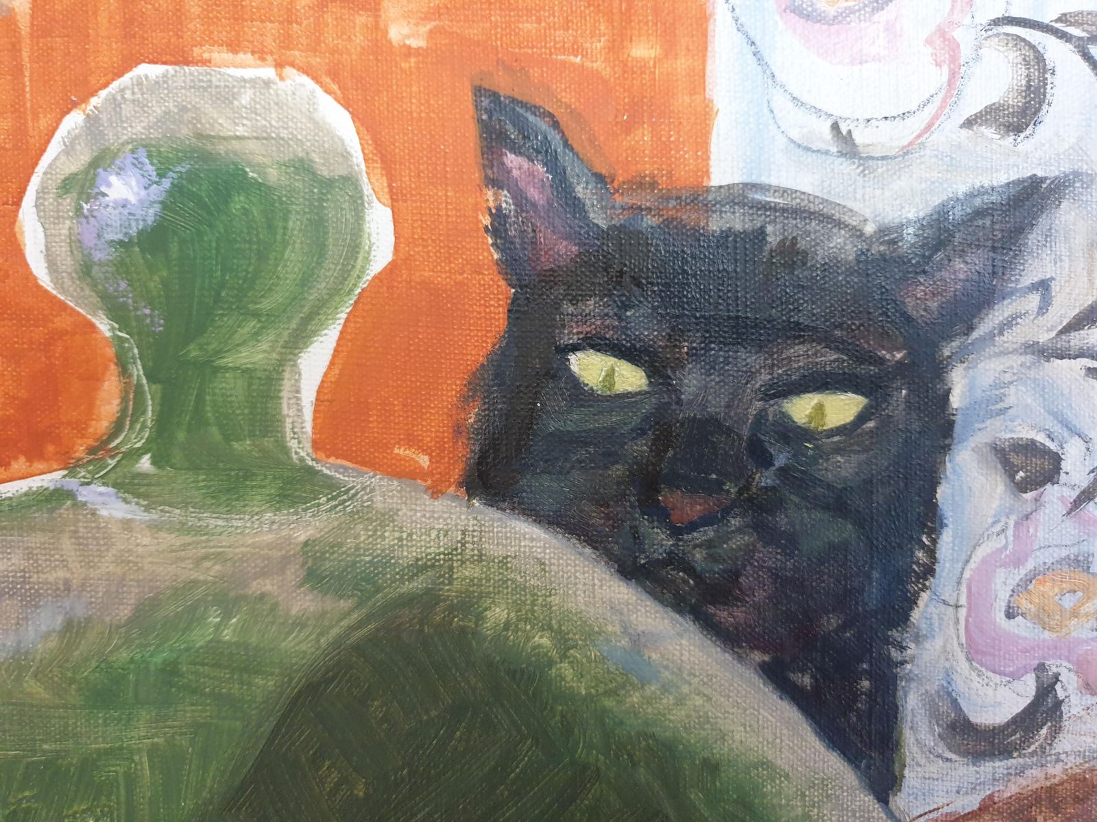 photo furniture Maurice Delavier'naughty Pusscats!'. Hommage To Matisse, Oil On Canvas.1982