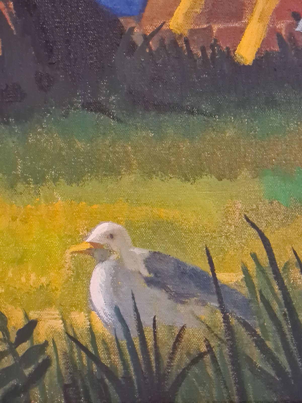Frank Mclean Docherty R.S.W.'A Very Bad Seagull', Contemporary Oil And Acrylic On Canvas.2016 photo for sale
