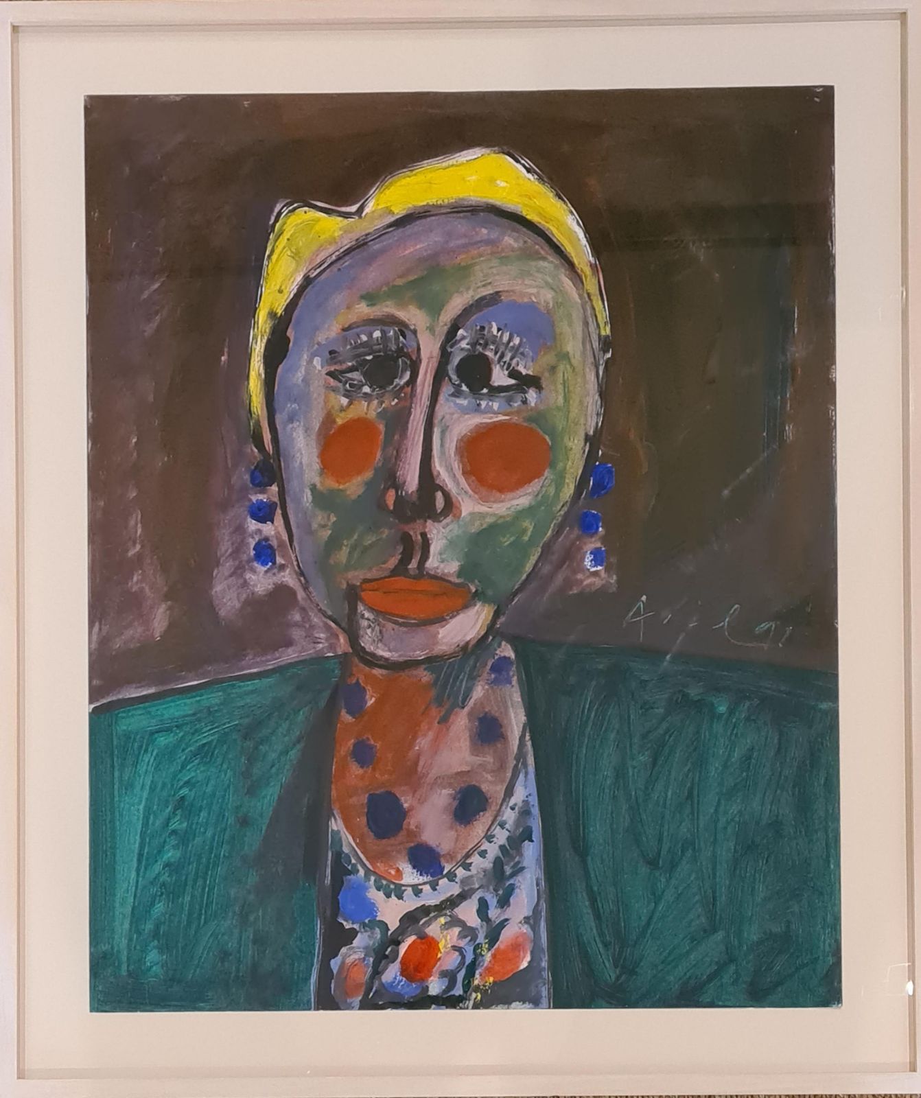 Armand Avrillate 20th Century Expressionist Oil And Acrylic On Paper. 'Janine, The Muse'.1991 photo 2211.0