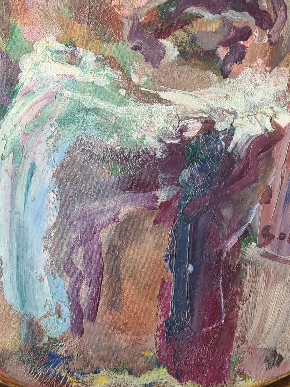 Stephane Lovighi Bourgognefrench Expressionist Self Portrait. Oil On Canvas.1995 photo vintage