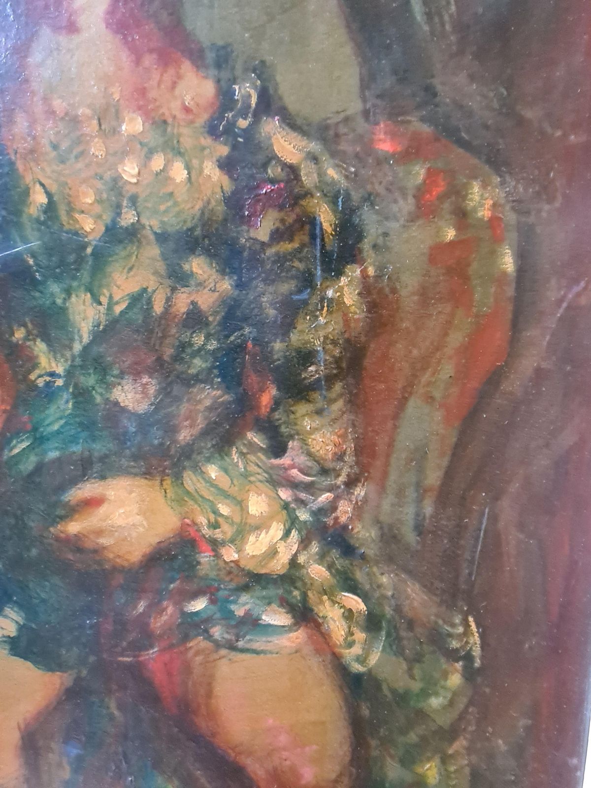 Sylvain Vignylarge French Expressionist Oil Portrait, The Seated Beauty. photo vintage