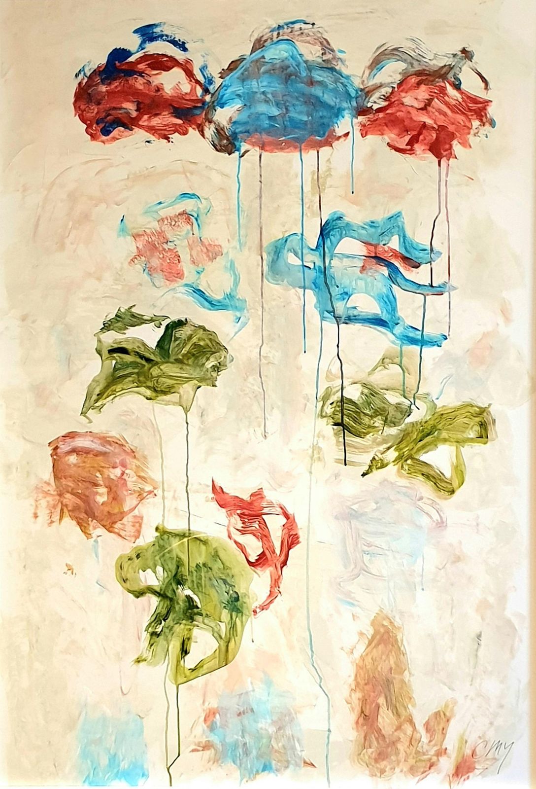 Christian Manoury Contemporary Abstract Expressionist Acrylic On Paper, 'Hommage To Debussy'.2024