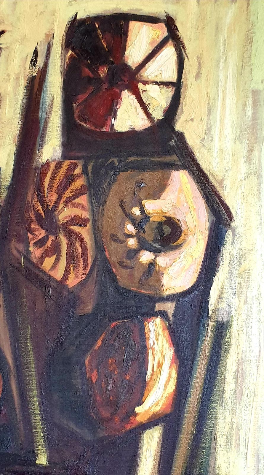 Eric Verhallarge Mid Century Abstract Expressionist Oil On Canvas, Circle Of Bernard Buffet1965 photo Art