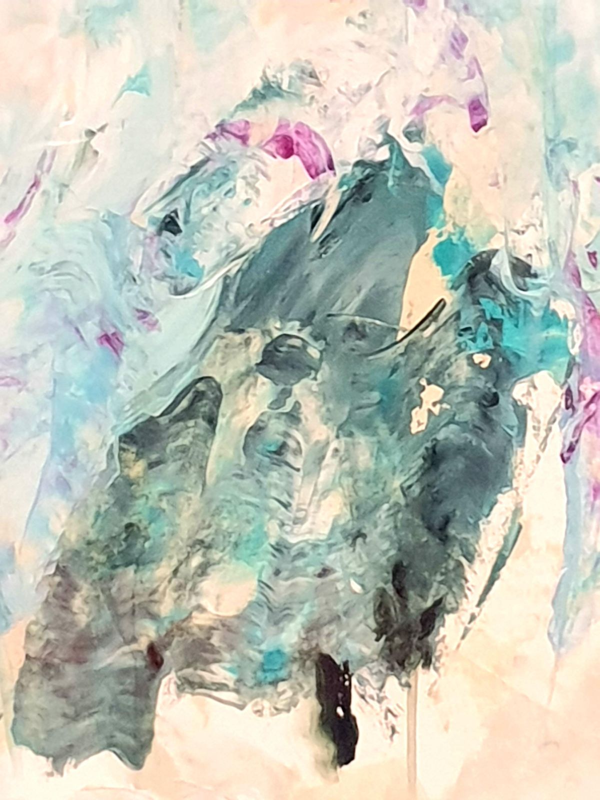 photo furniture Christian Manoury Contemporary Abstract Expressionist Acrylic On Paper, 'Hommage To Debussy'.2024