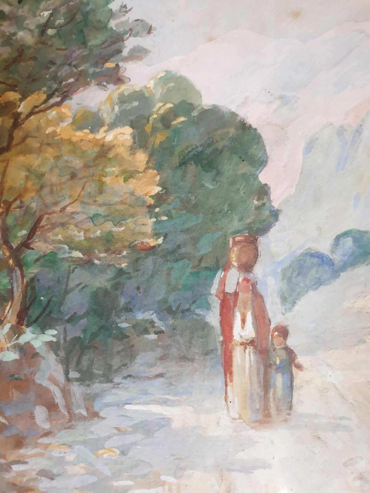 Aiveillthe Watercarrier, Orientalist Gouache And Watercolor On Paper.Early 20th Century photo 323.0