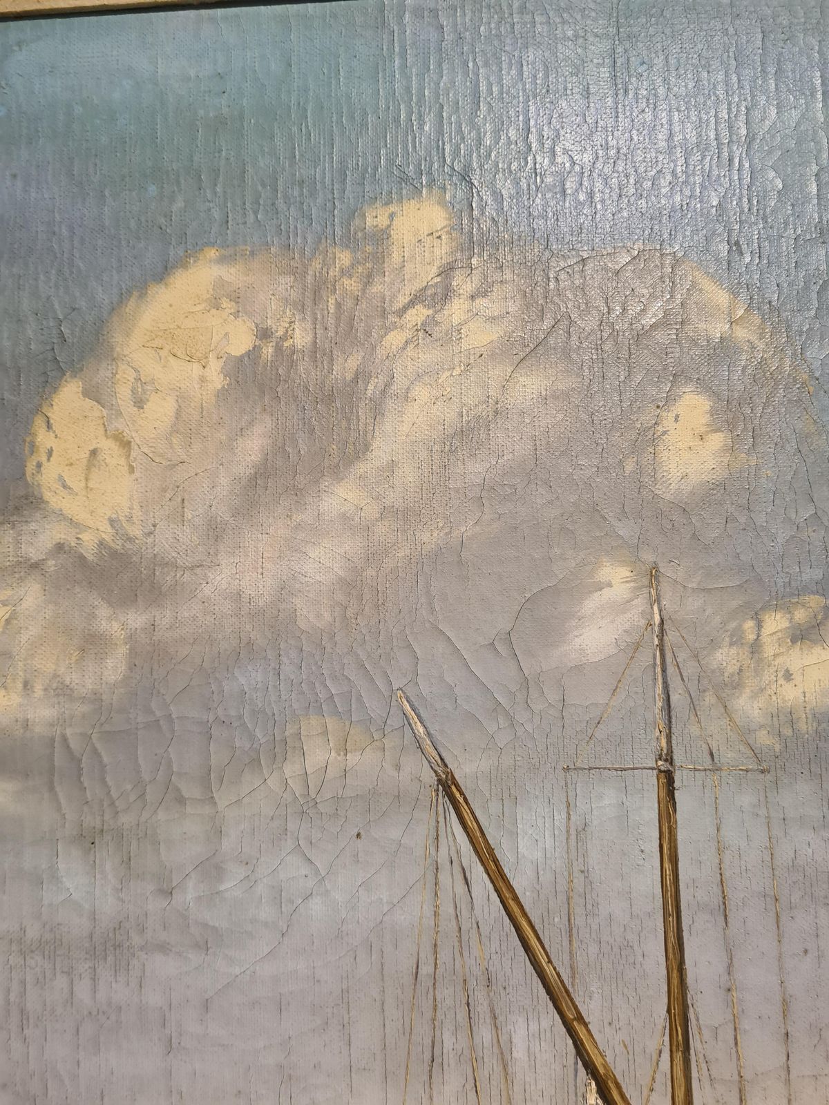 photo for sale Sailing Boats At Sea, A Very Large And Imposing Marine Capriccio, Oil On Canvas1941