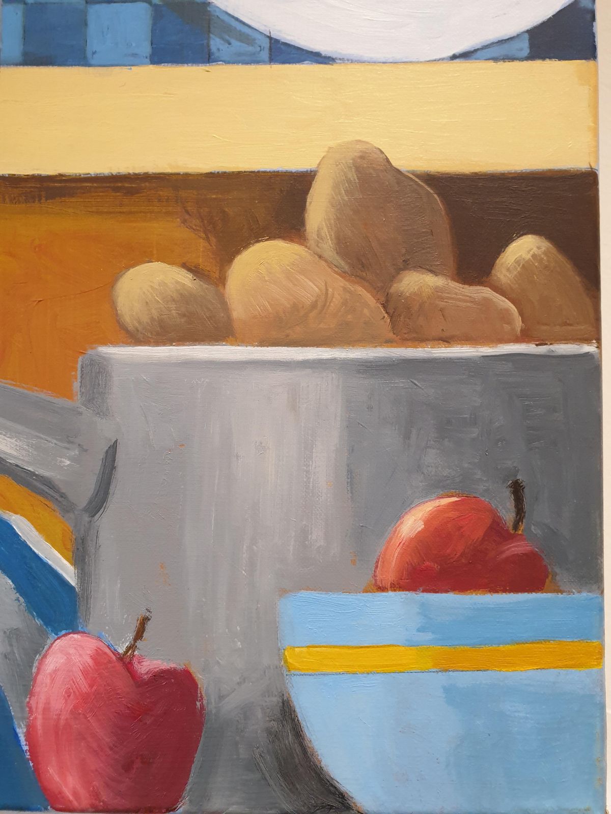 Frank Mclean Docherty 'Kitchen Shelves'. Contemporary Scottish Surrealist Acrylic On Canvas.  2020 photo Art
