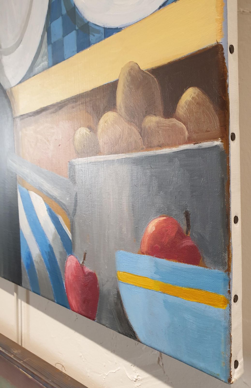 Frank Mclean Docherty 'Kitchen Shelves'. Contemporary Scottish Surrealist Acrylic On Canvas.  2020 photo vintage