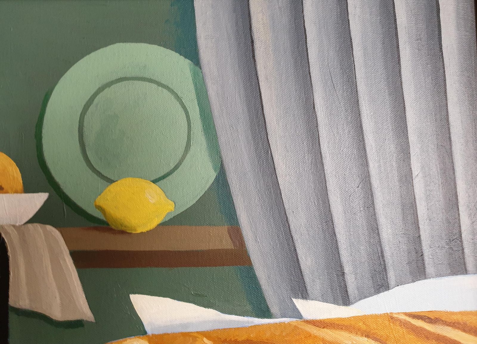 Frank Mclean Docherty'petit Déjeuner'. Contemporary Scottish Surrealist Acrylic On Canvas.2019 photo Art