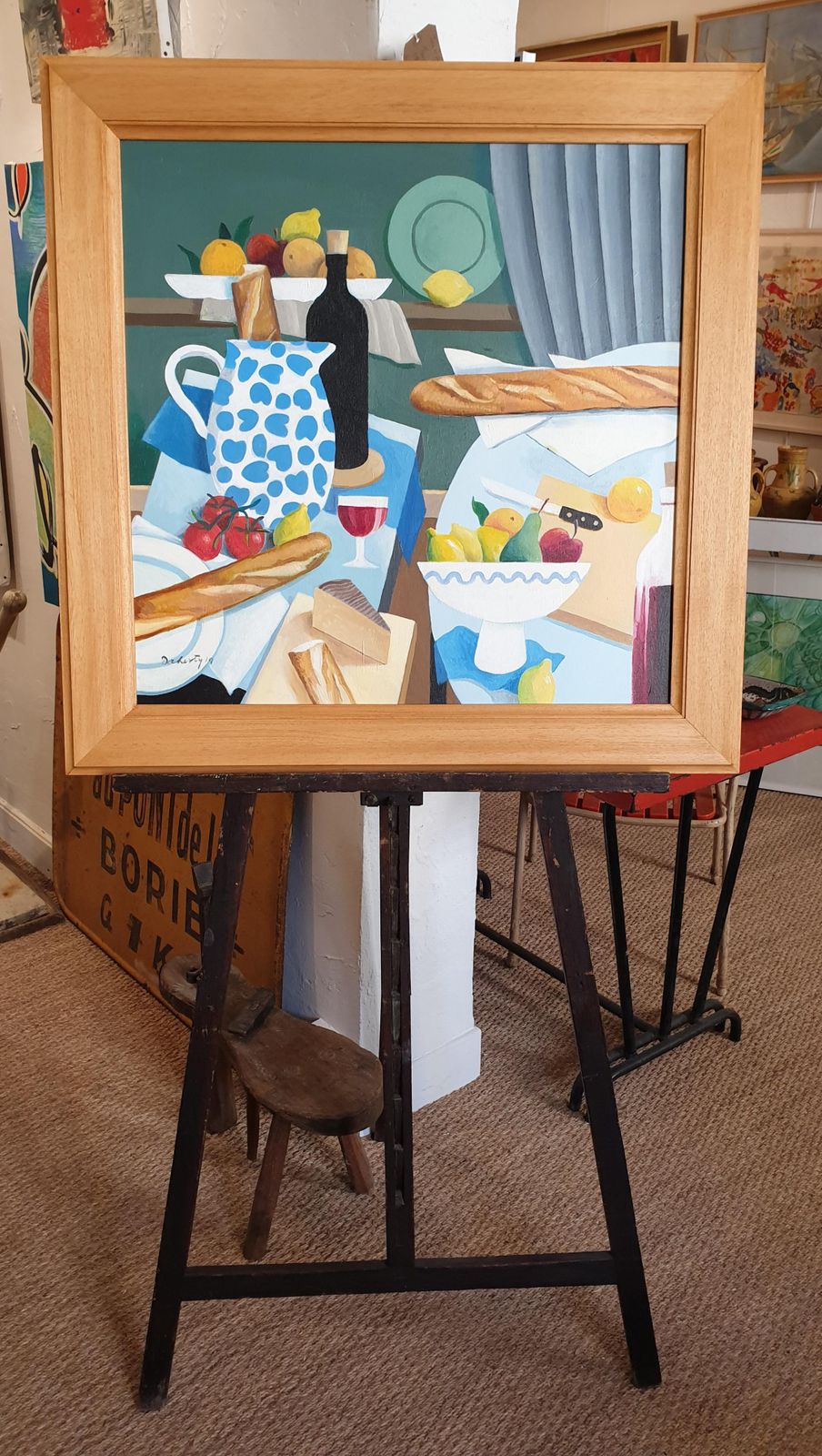 Frank Mclean Docherty'petit Déjeuner'. Contemporary Scottish Surrealist Acrylic On Canvas.2019 photo vinterior