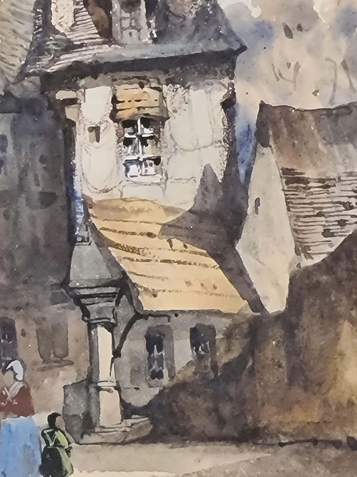 Late 18th Century Watercolour, A Swiss Village, Circle Of Claude Louis Châtelet photo Art
