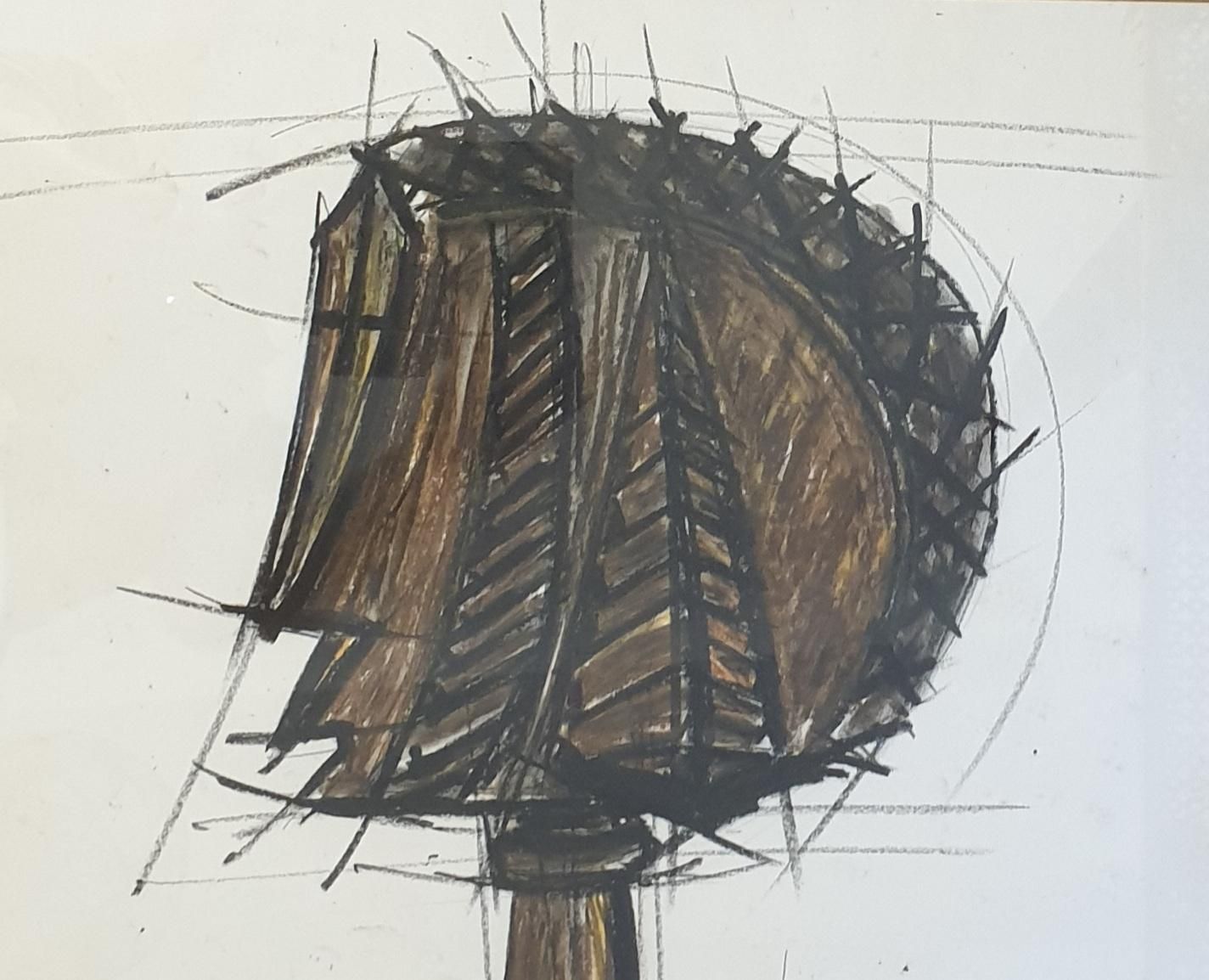 Unknownmermet. Mid Century Design For A Sculpture. Acrylic And Crayon On Paper.1960s photo furniture