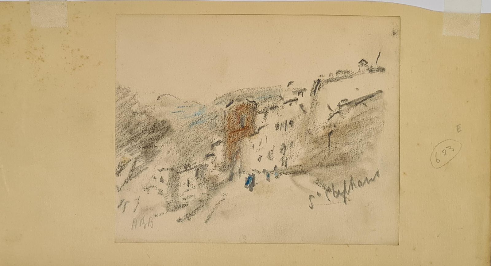 Hercules Brabazon Brabazon19th Century Grand Tour Impressionist View Of Santo Stephano, Liguria, Italy. 1860s photo buy