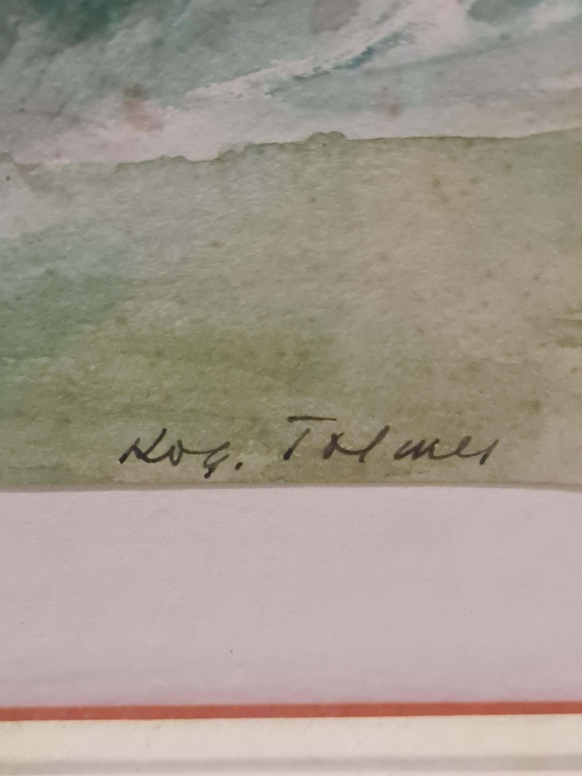 Roger Tolmermid Century Romantic Watercolor On Paper. 'The Valley, Rouen'.1950s photo for sale