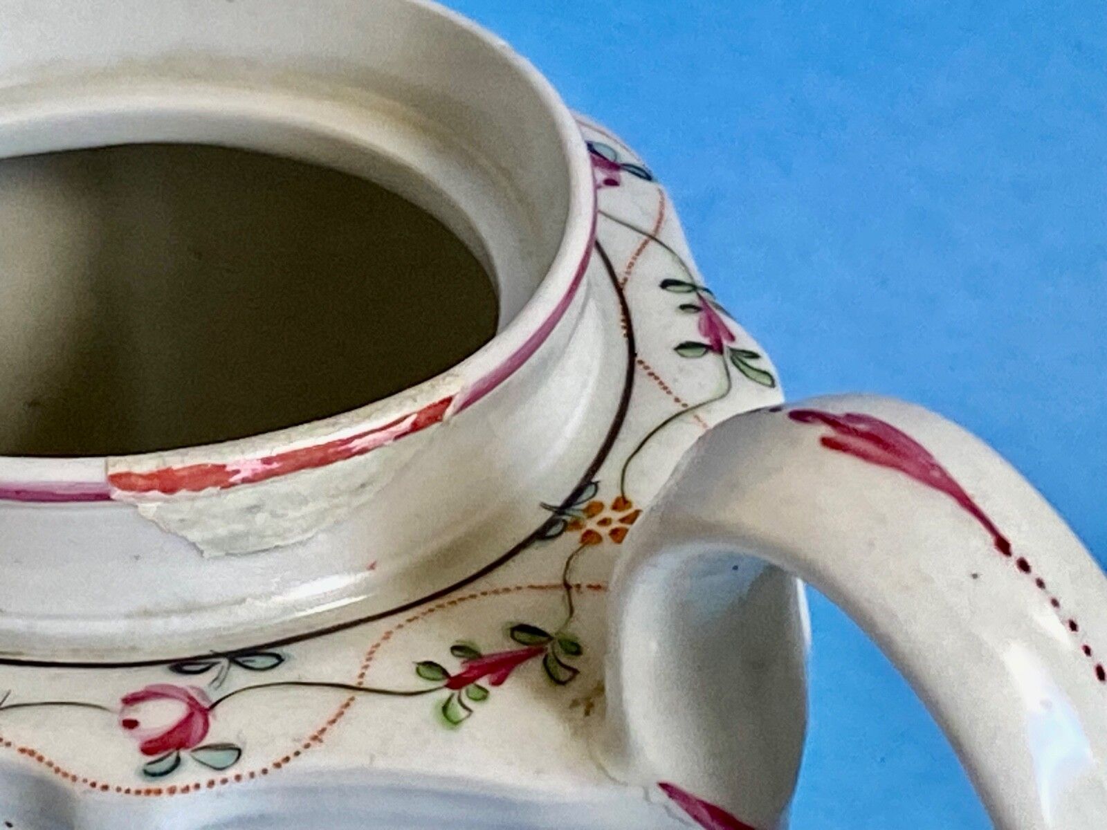 Early 19th Century New Hall Porcelain Floral Teapot photo buy