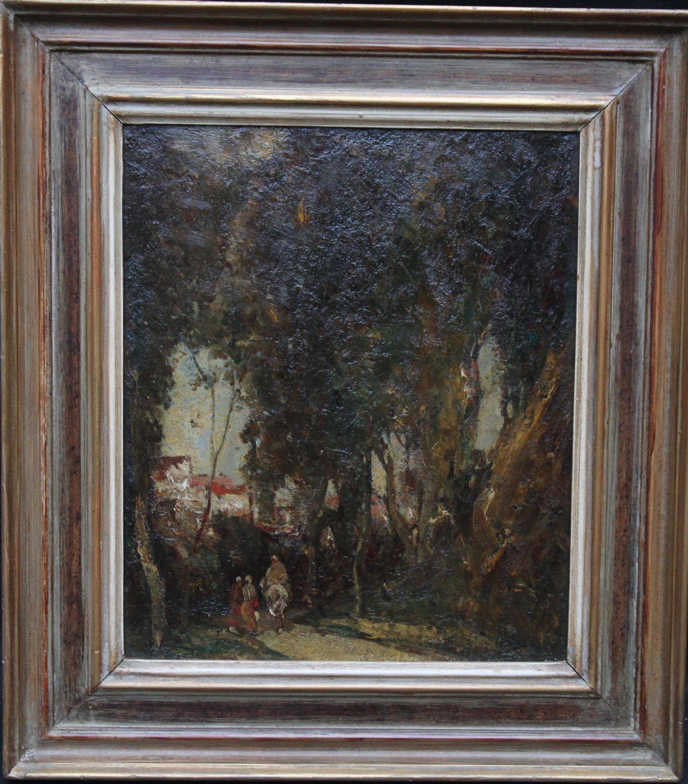 Joseph Vickers De Villevillage Gossip   British Early 20th Century Art Wooded Landscape Oil Painting 1914