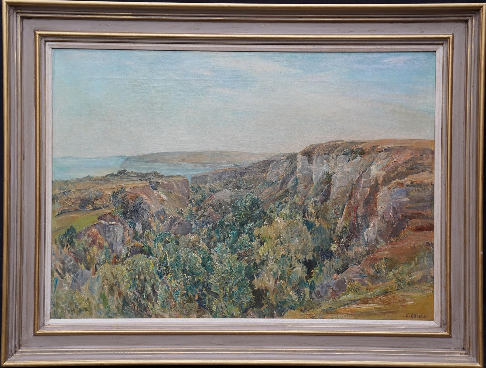 2015.0 Evelyn Chestonthe Landslip Coastal View   British 1920s Art Landscape Oil Painting Neac Artistcirca 1920 photo