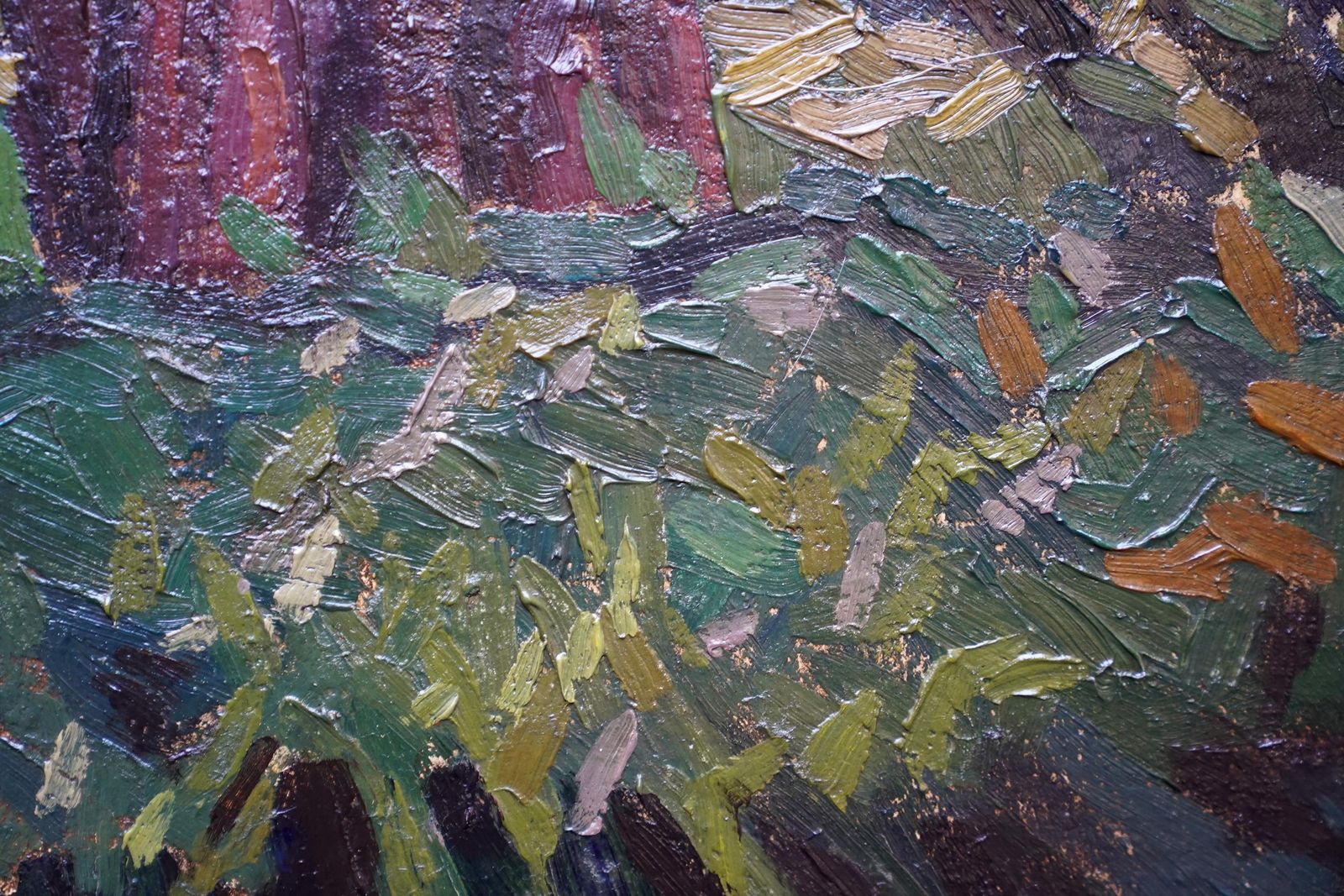 Peter L. Fieldview Through Trees   British Post Impressionist 50's Art Landscape Oil Paintingcirca 1950 photo buy