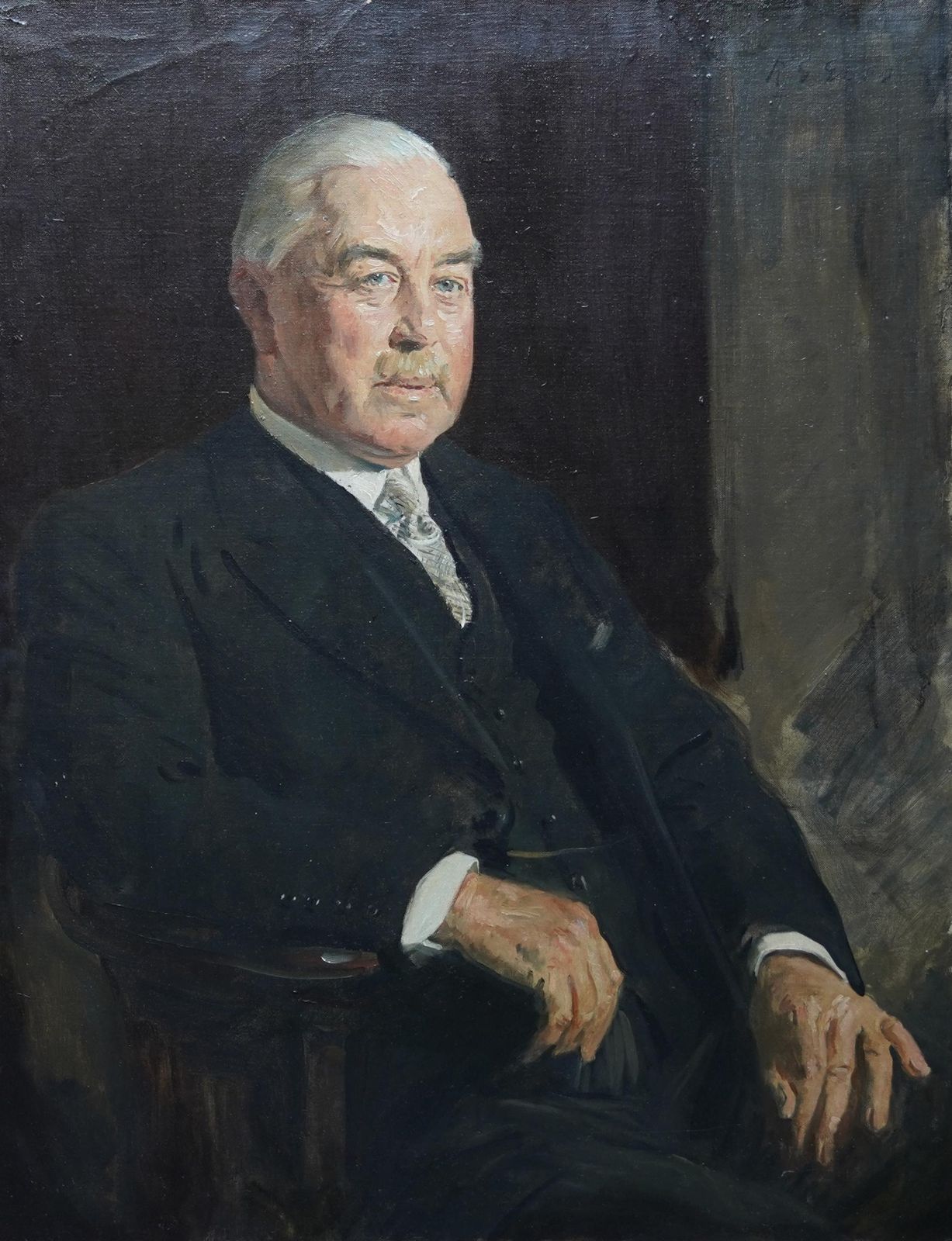 photo furniture Reginald Grenville Evesportrait Of A Gentleman   British 30's Art Slade School Artist Oil Painting  1939