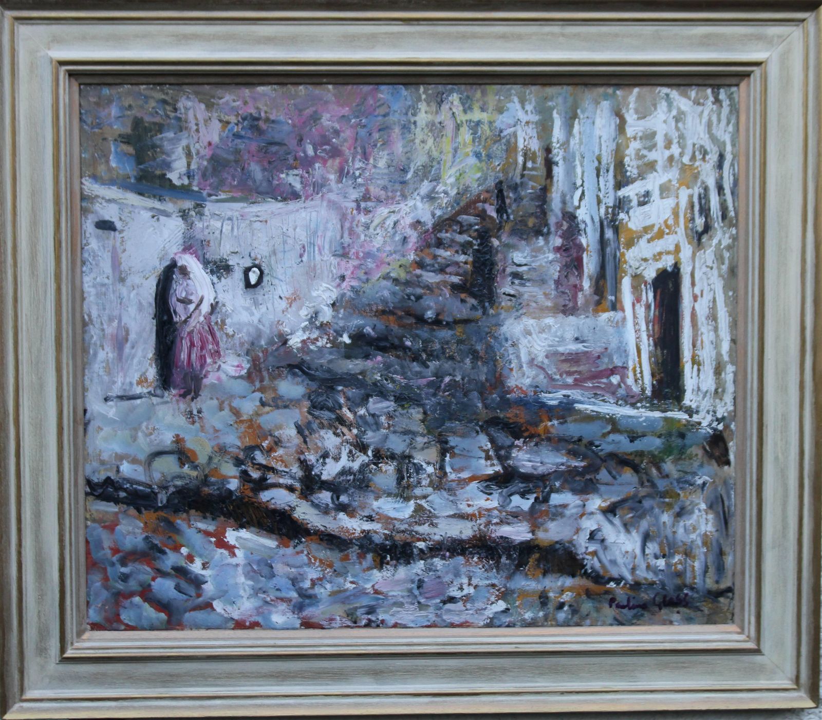 Pauline Glassspanish Wedding   British Art  1950's Oil Painting Bride Spanish Landscapecirca 1955