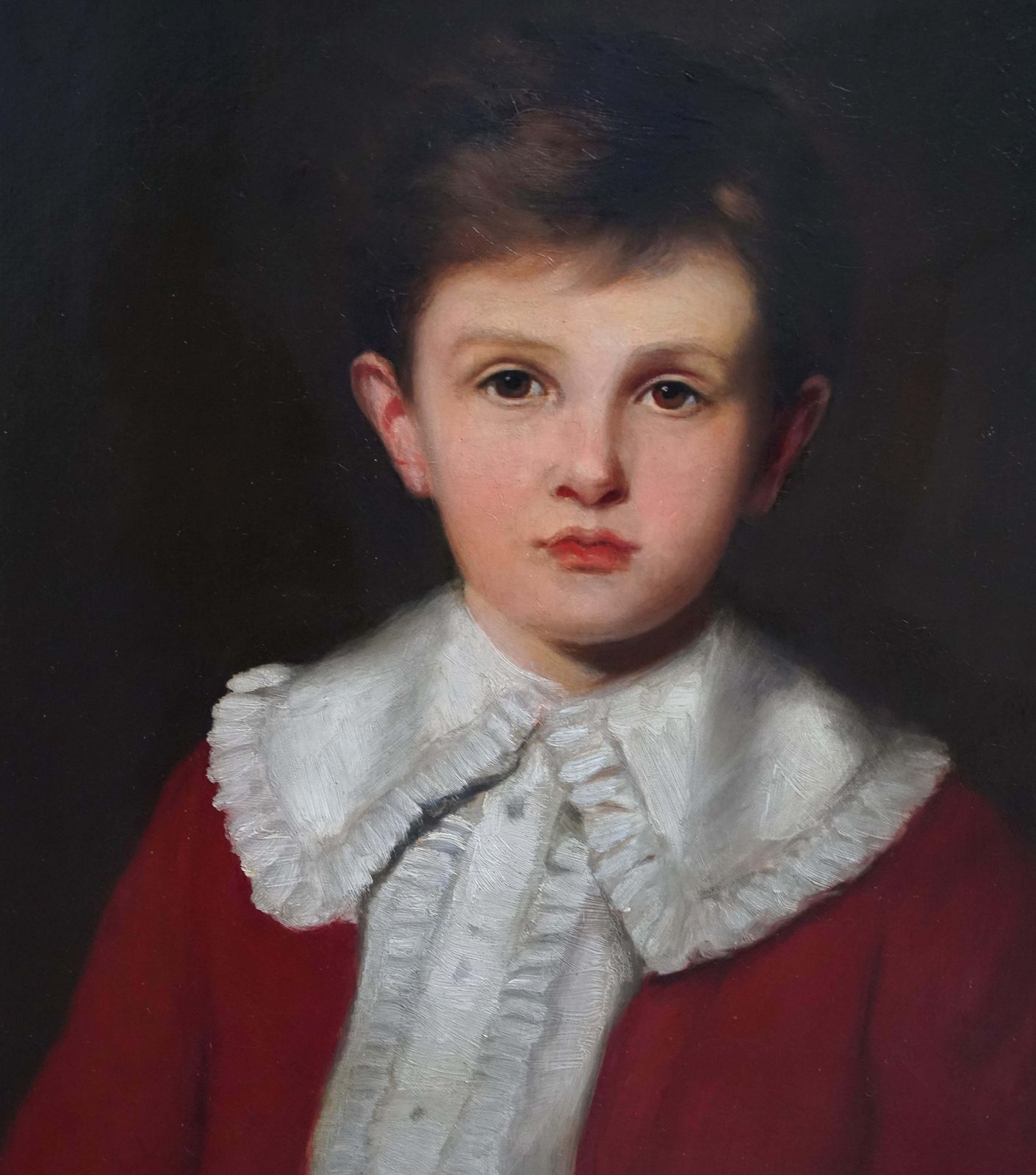 Gilbert Baldryportrait Of A Young Boy In Red Coat   British Victorian 1892 Art Oil Painting1892 photo Art