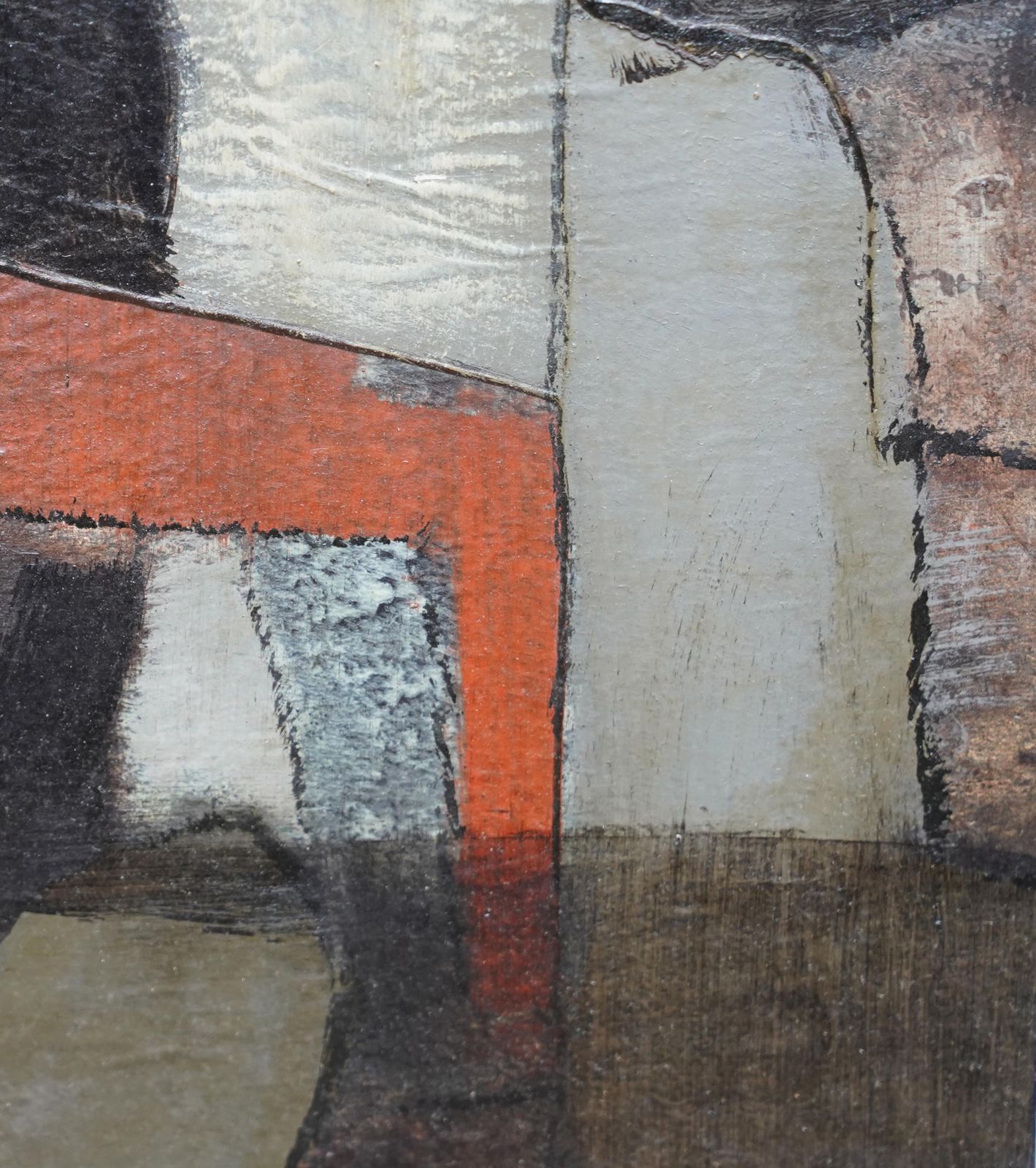Borge Herman Hansenabstract Composition   Rock Fragment   Danish 1961 Abstract Art Oil Painting1961 photo vinterior