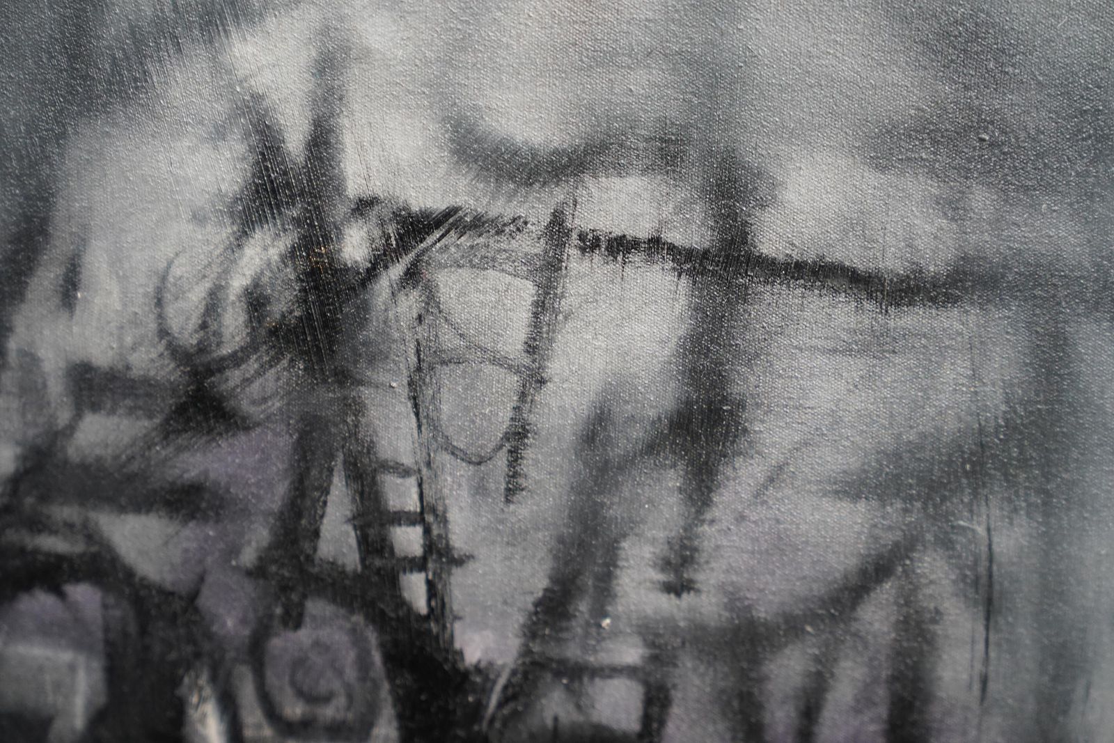 photo for sale Christopher Sturgess Liefmonochrome Abstract 1961   British Sixties Art Abstract Oil Painting Black White1961