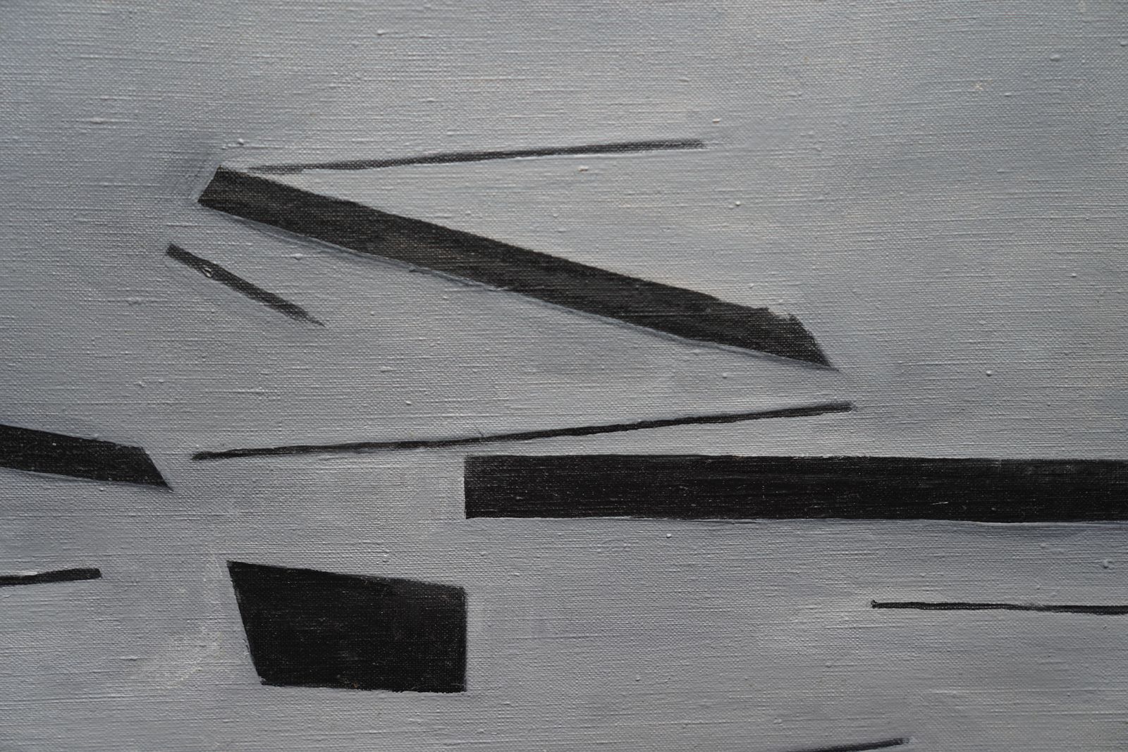 Penelope Ellisblack On Grey Conceptual Abstract   British 60's Conceptual Art Oil Painting1963 photo 3264.0