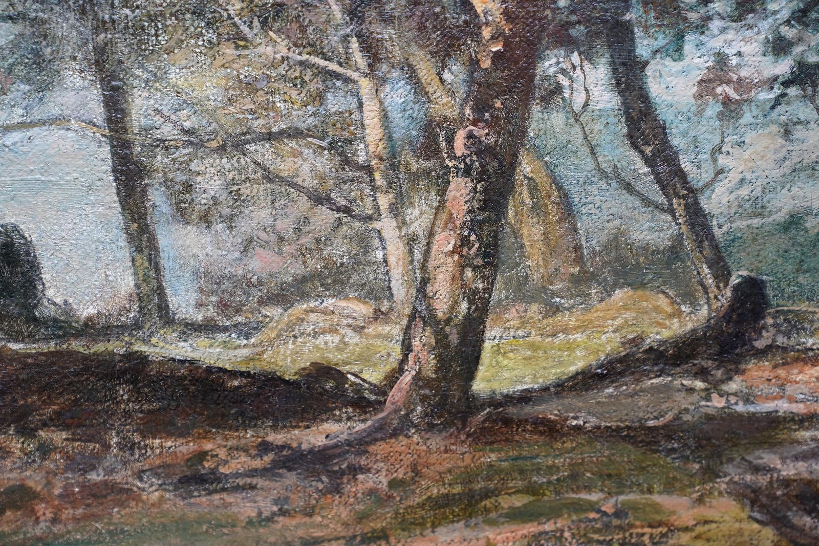 Oliver Hall, R.A., R.E., R.S.W.Woodland Path   British Impressionist Art 1930 Wooded Landscape Oil Paintingcirca 1930 photo Art