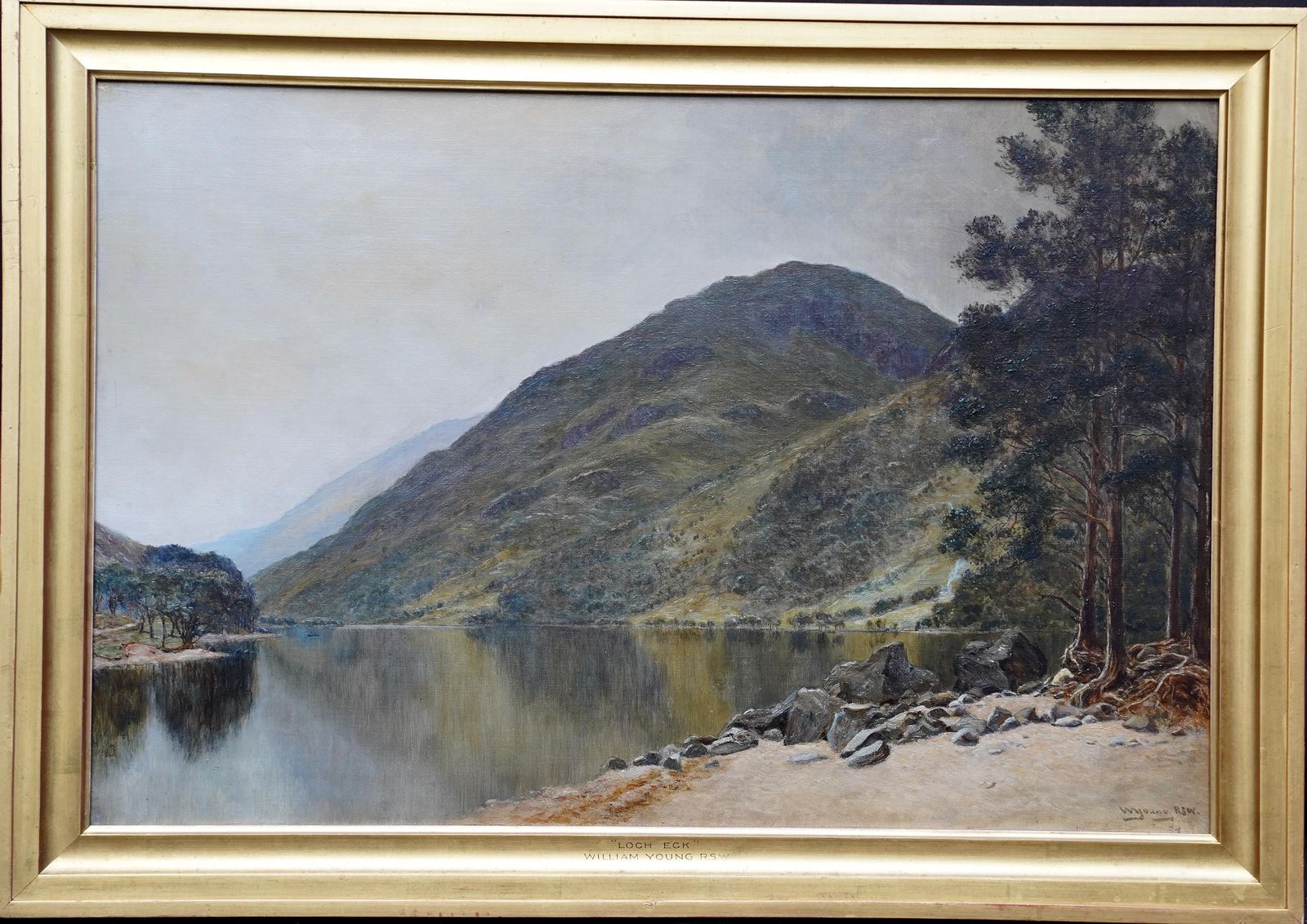 photo vinterior William Youngloch Eck, Scotland   Scottish Edwardian Art Landscape Oil Painting Circa 1908