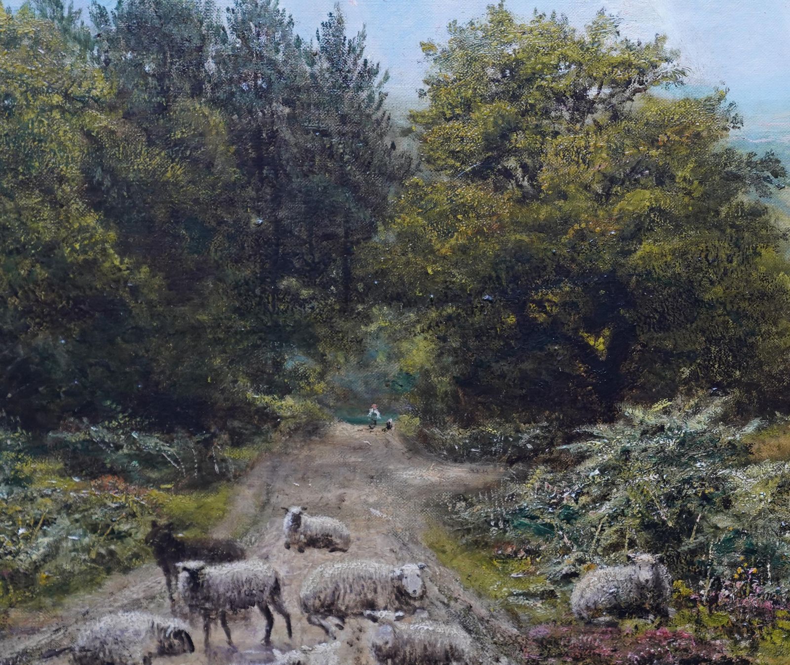 George William Motesheep In A Surrey Landscape   British Victorian Art Sunny Landscape Oil Paintingcirca 1870 photo 3468.0