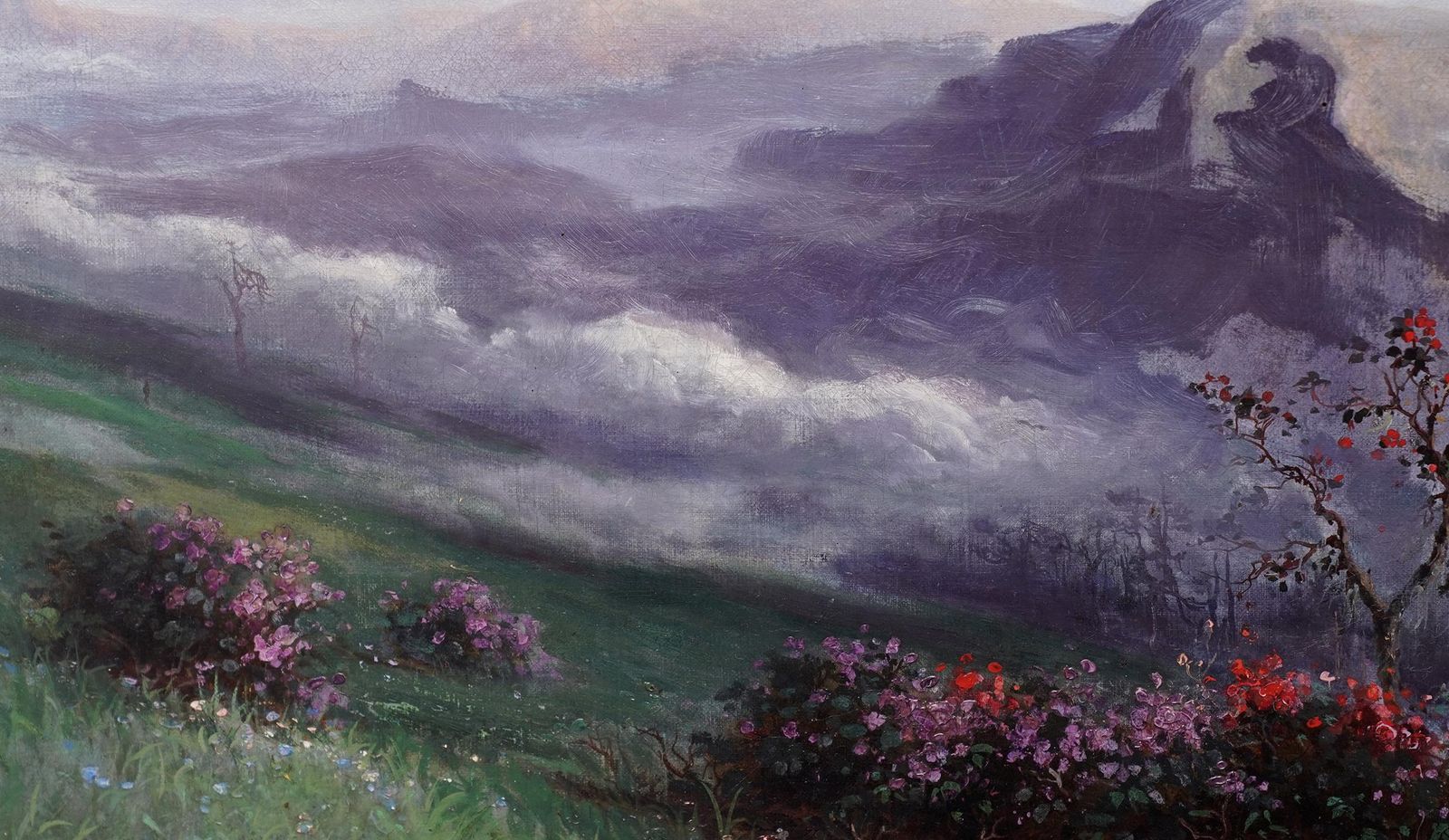 Arthur Severnlandscape With Distant Mountains   British Victorian Art Landscape Oil Painting 1899 photo 3673.0