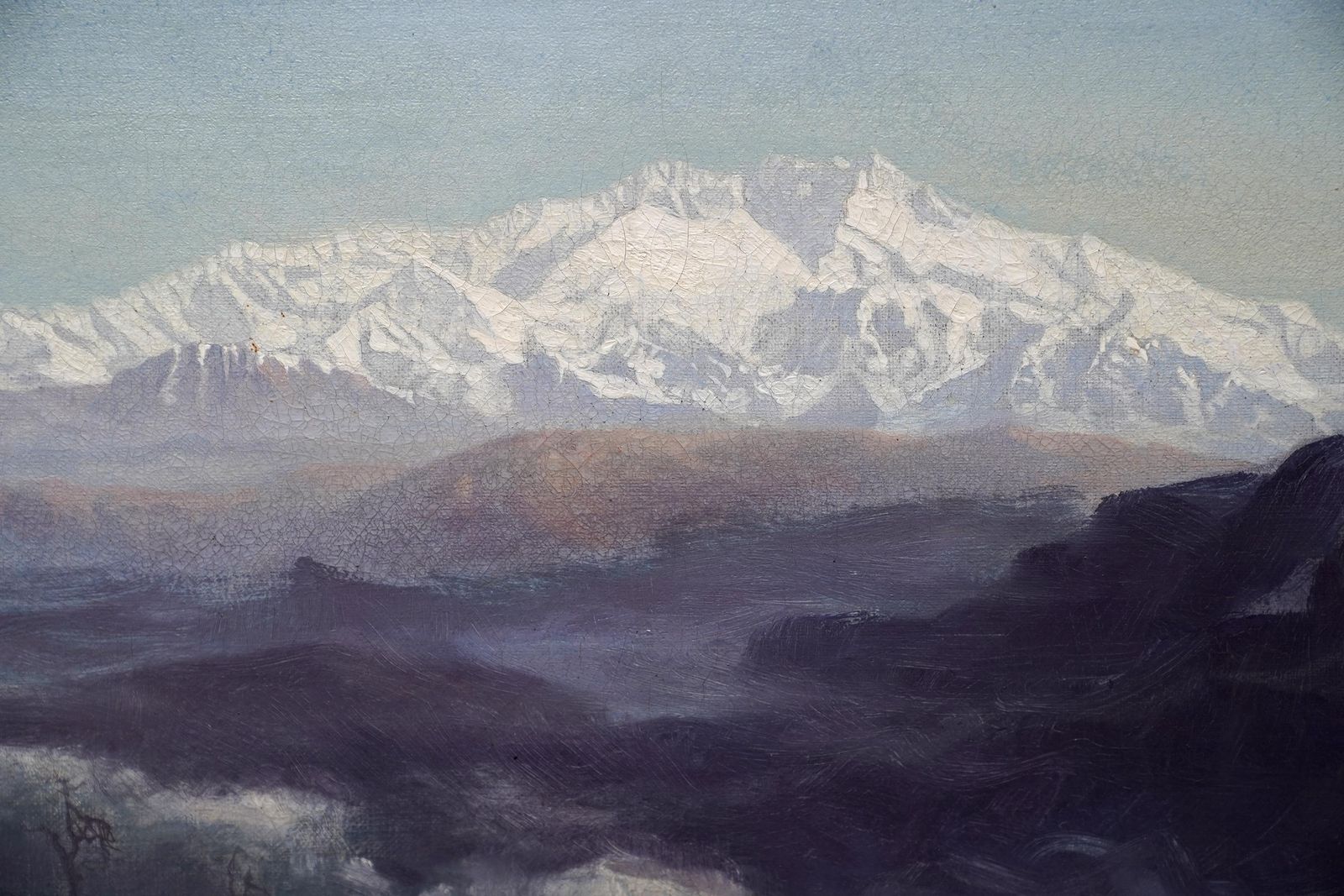 Arthur Severnlandscape With Distant Mountains   British Victorian Art Landscape Oil Painting 1899 photo vintage
