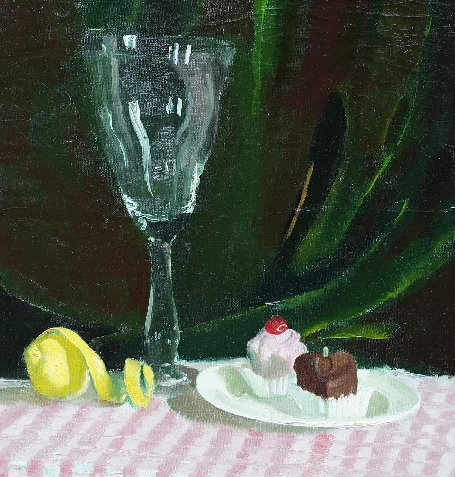 Doris Zinkeisenstill Life With Cakes   Scottish 1950s Art Still Life Oil Painting Female Artistcirca 1950 photo for sale
