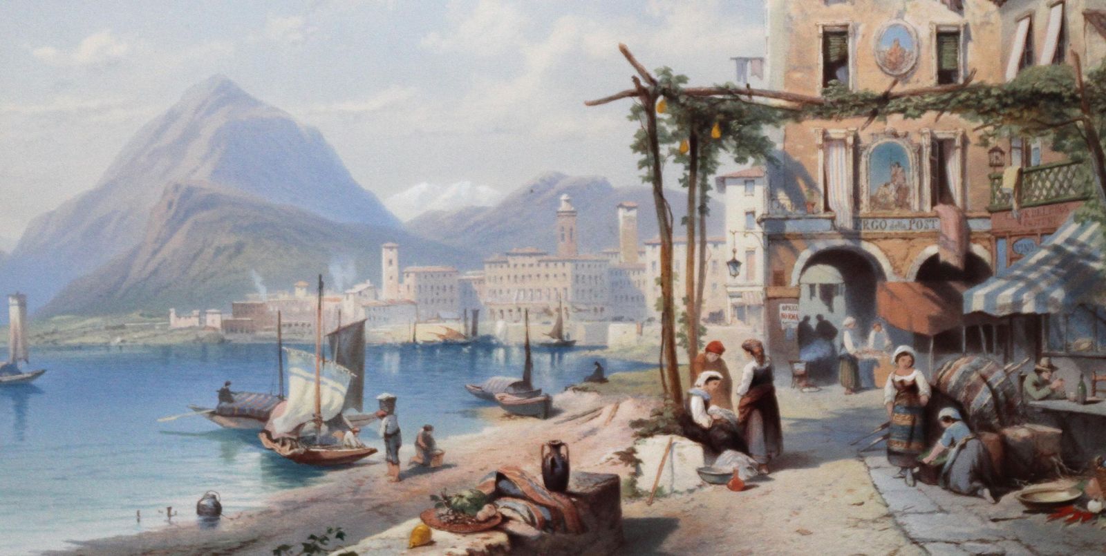 Thomas Leeson Scrase Rowbothambay Of Naples Italy   British 19th Century Art Oil Painting Italian Marinescape Circa 1886 photo for sale