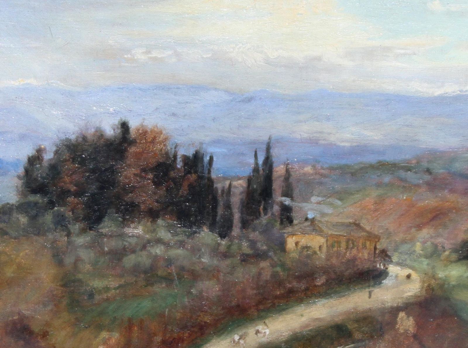 Susan Isabel Dacreitalian Landscape   British 19thc Art Impressionist Oil Painting Female Artist 1885 photo Art