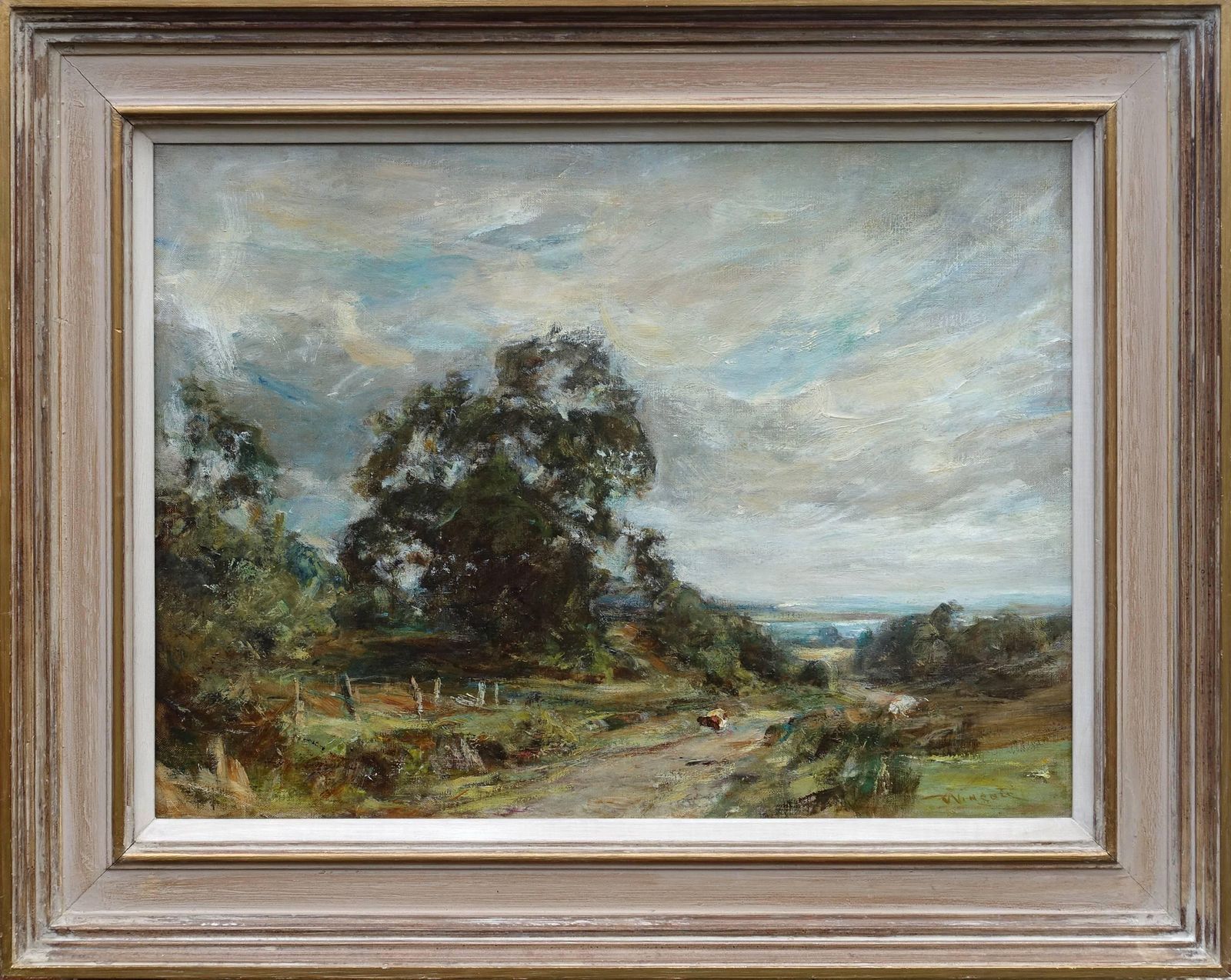 Sir Charles James Lawton Wingateglimpse Of The Sea   Scottish 1915 Art Impressionist Landscape Oil Painting Circa 1915