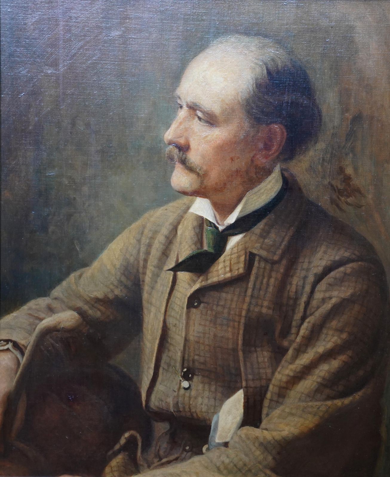 Alfred Fitzwalter Graceportrait Of Charles Francis Montresor 1825 98 British Victorian Art Oil Paintingcirca 1875 photo furniture