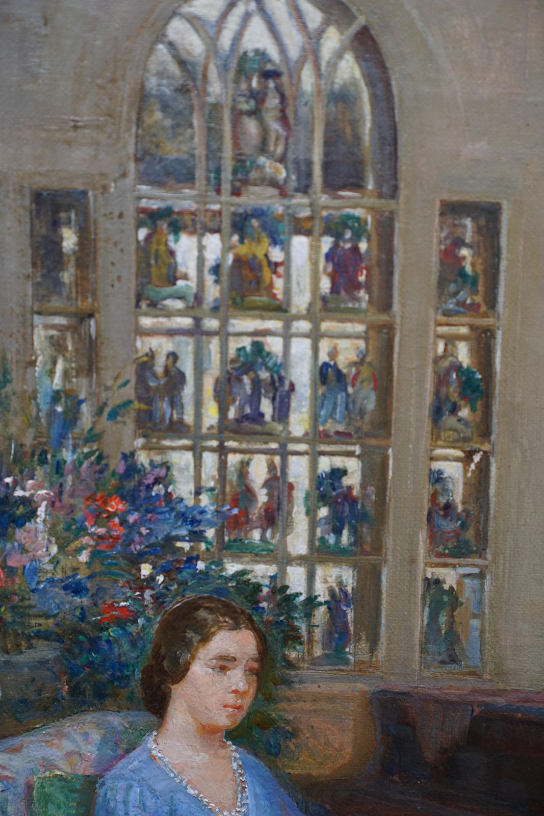 Art Charles Ernest Cundallportrait Of A Family In An Interior   British 1950's Art Oil Paintingcirca 1955 photo