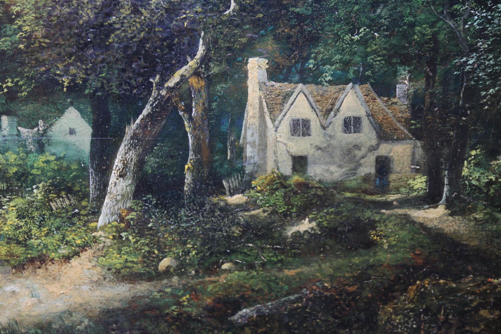 William Henry Cromelandscape With Cottages And Sheep   British Victorian 1850's Art Oil Paintingcirca 1850 photo Art