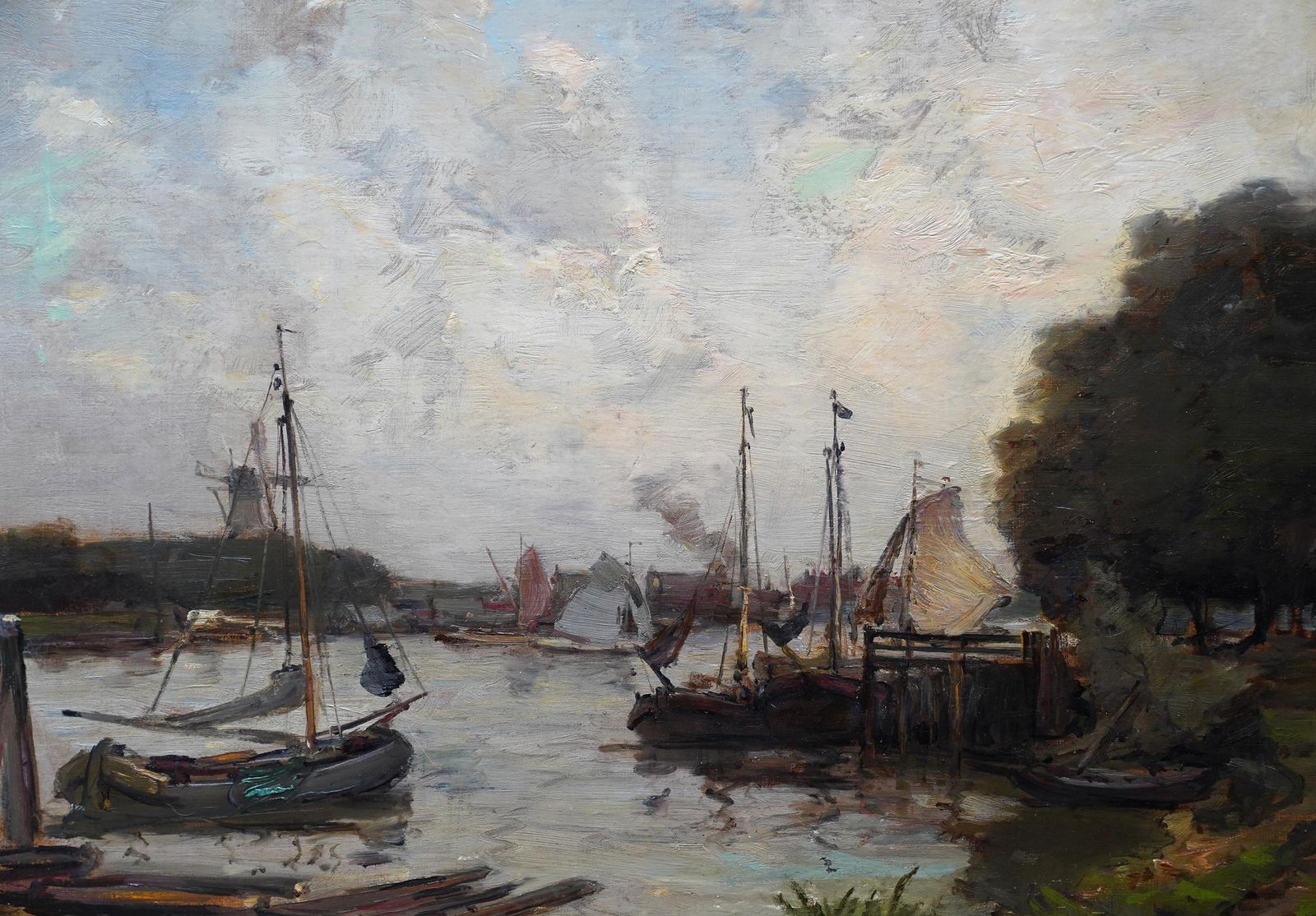 James Campbell Nobleharbour Seascape   Scottish Edwardian Impressionist Art Marine Oil Paintingcirca 1910 photo Art