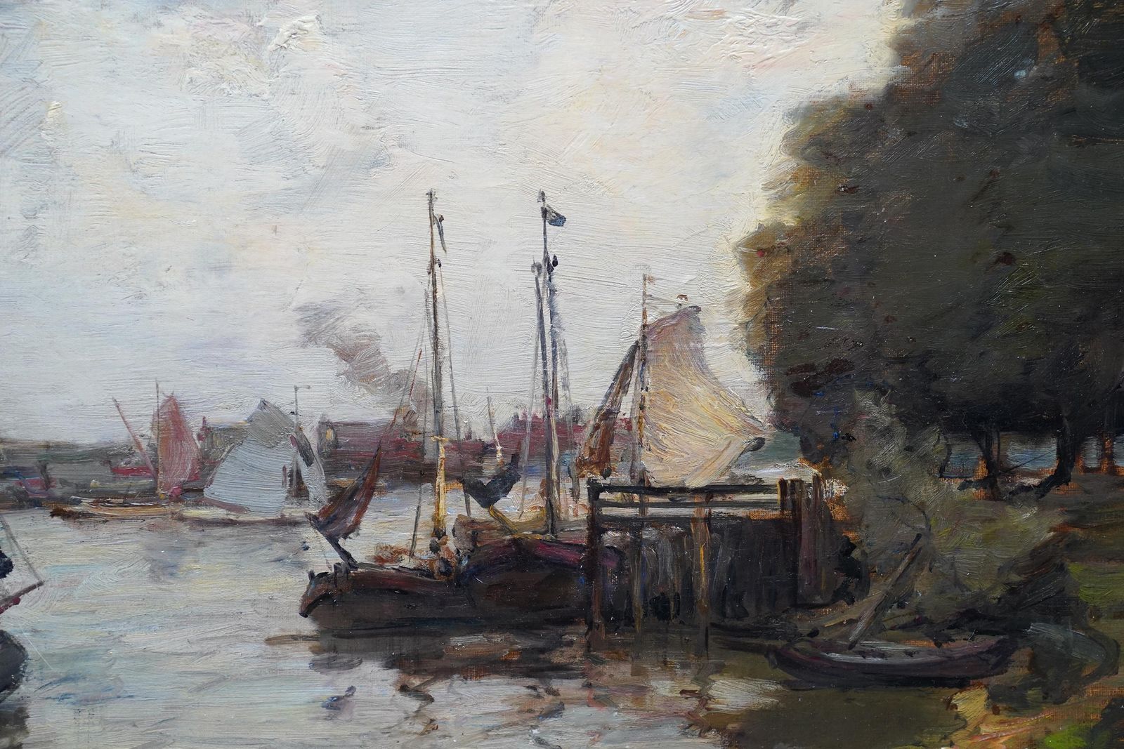 James Campbell Nobleharbour Seascape   Scottish Edwardian Impressionist Art Marine Oil Paintingcirca 1910 photo 5611.0