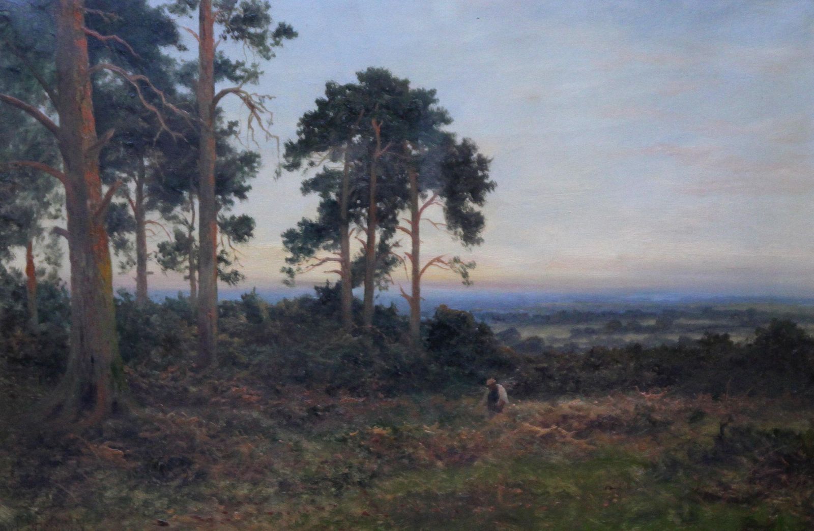 Daniel Sherrinclose Of Day   British 1900 Victorian Art Pine Trees Landscape Oil Painting Circa 1900 photo buy